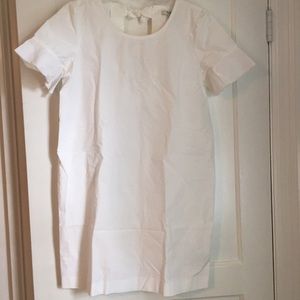 Madewell shift dress white bow detail on back